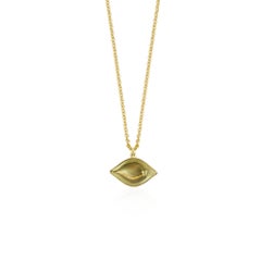 Collana con ciondolo Malocchio in oro giallo 18 carati con diamanti di Georgios Collections