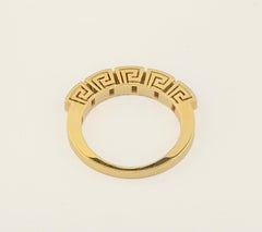 Georgios Kollektionen 18 Karat Gelbgold Diamant Griechischer Schlüssel Dünner Bandring