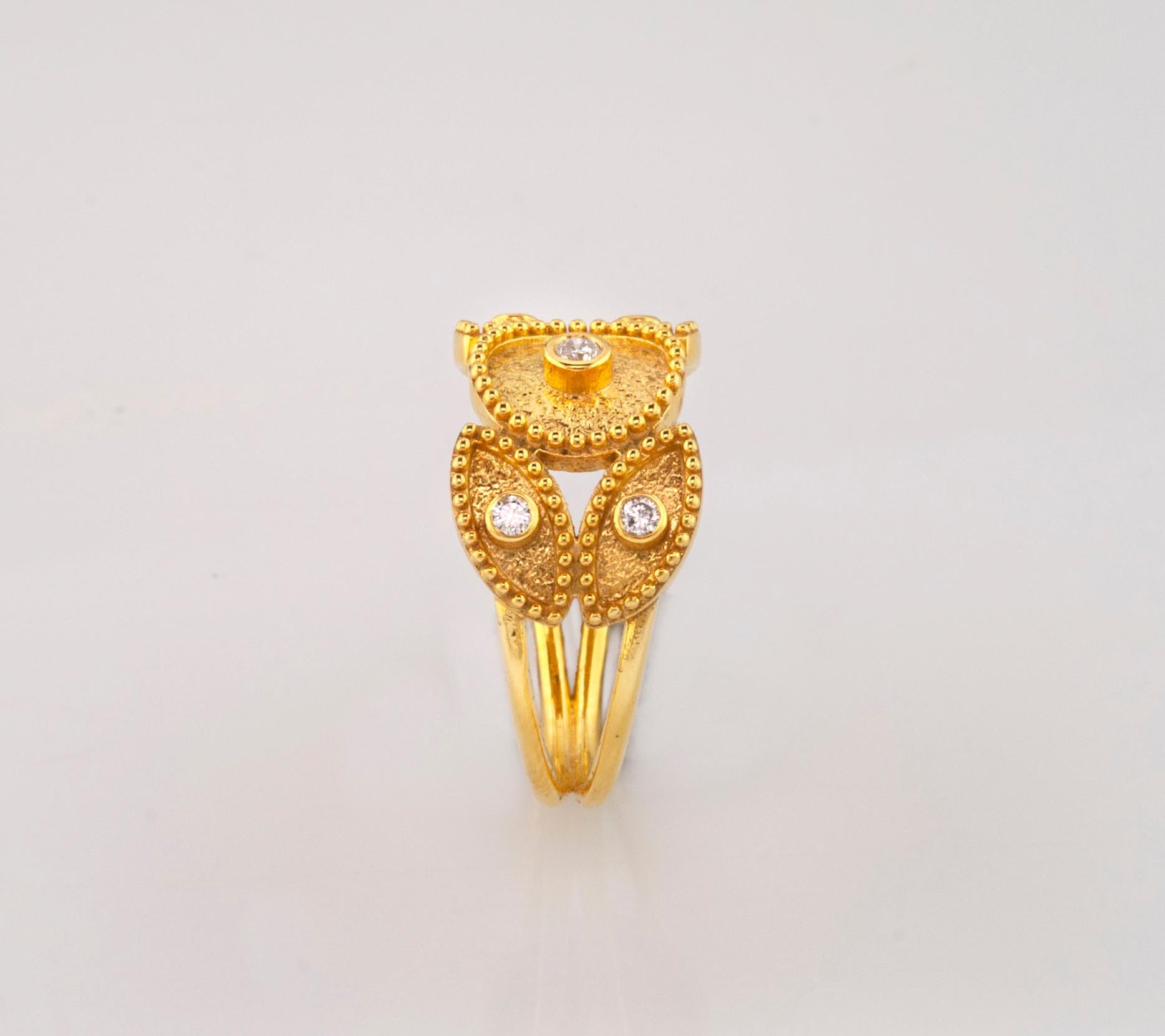 Georgios Collections 18 Karat Yellow Gold Diamond Marquise Design Band Ring In New Condition For Sale In Astoria, NY