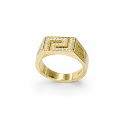 Georgios Collections 18 Karat Yellow Gold Diamond Meander Ring