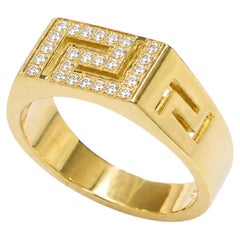 Georgios Collections 18 Karat Yellow Gold Diamond Meander Ring