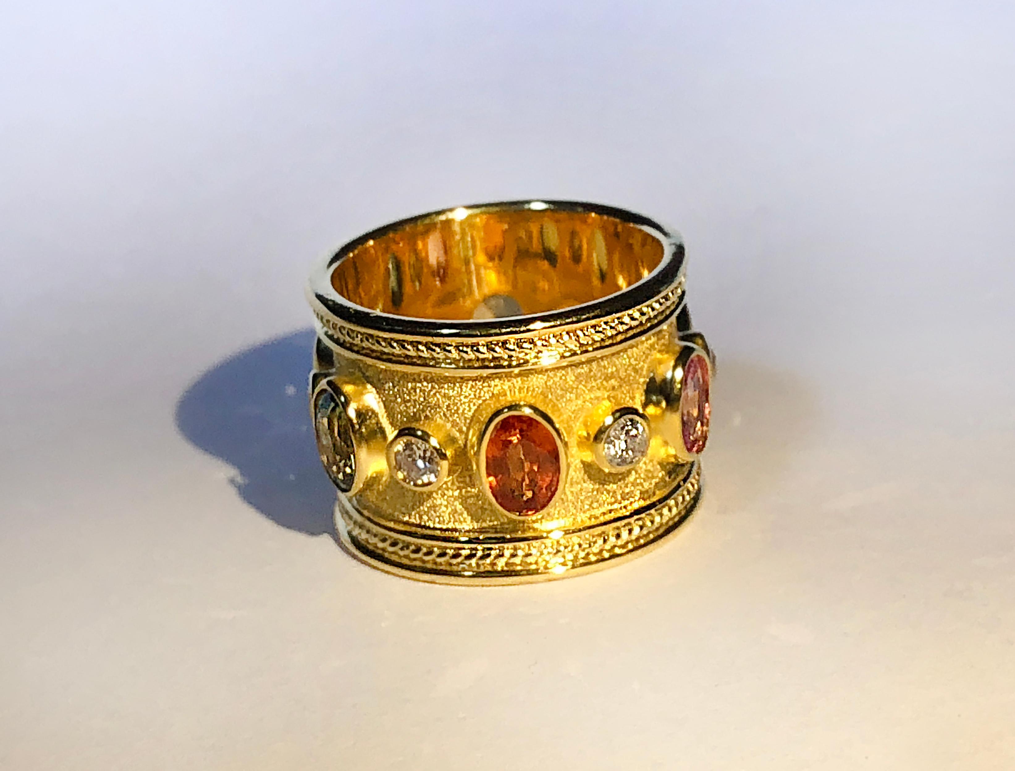wide band rings with gemstones