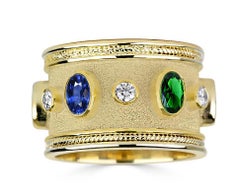 Georgios Collections 18 Karat Yellow Gold Diamond Ruby Emerald Sapphire Ring