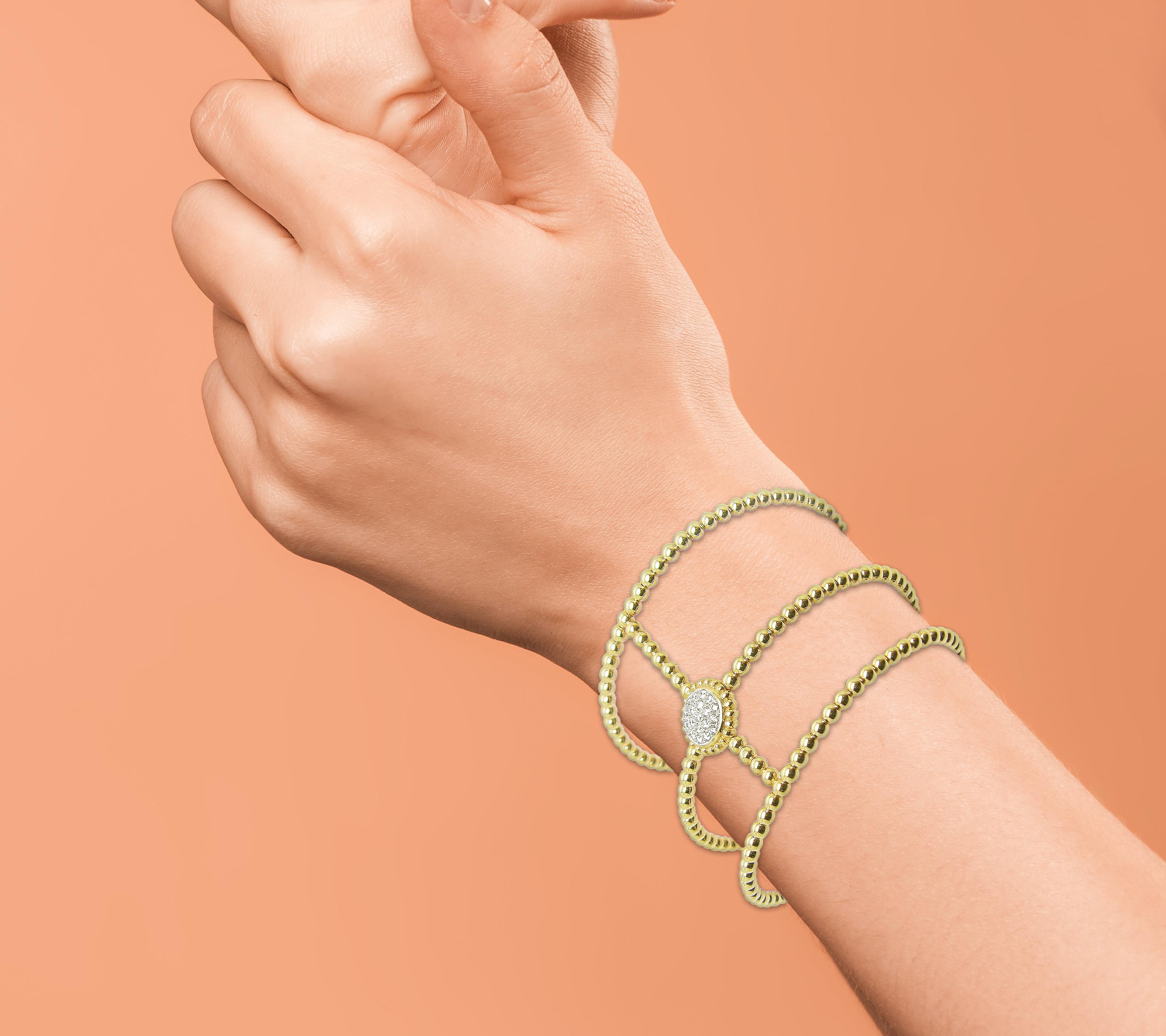 Contemporain Georgios Collections Bracelet manchette large en or jaune 18 carats avec diamants en vente