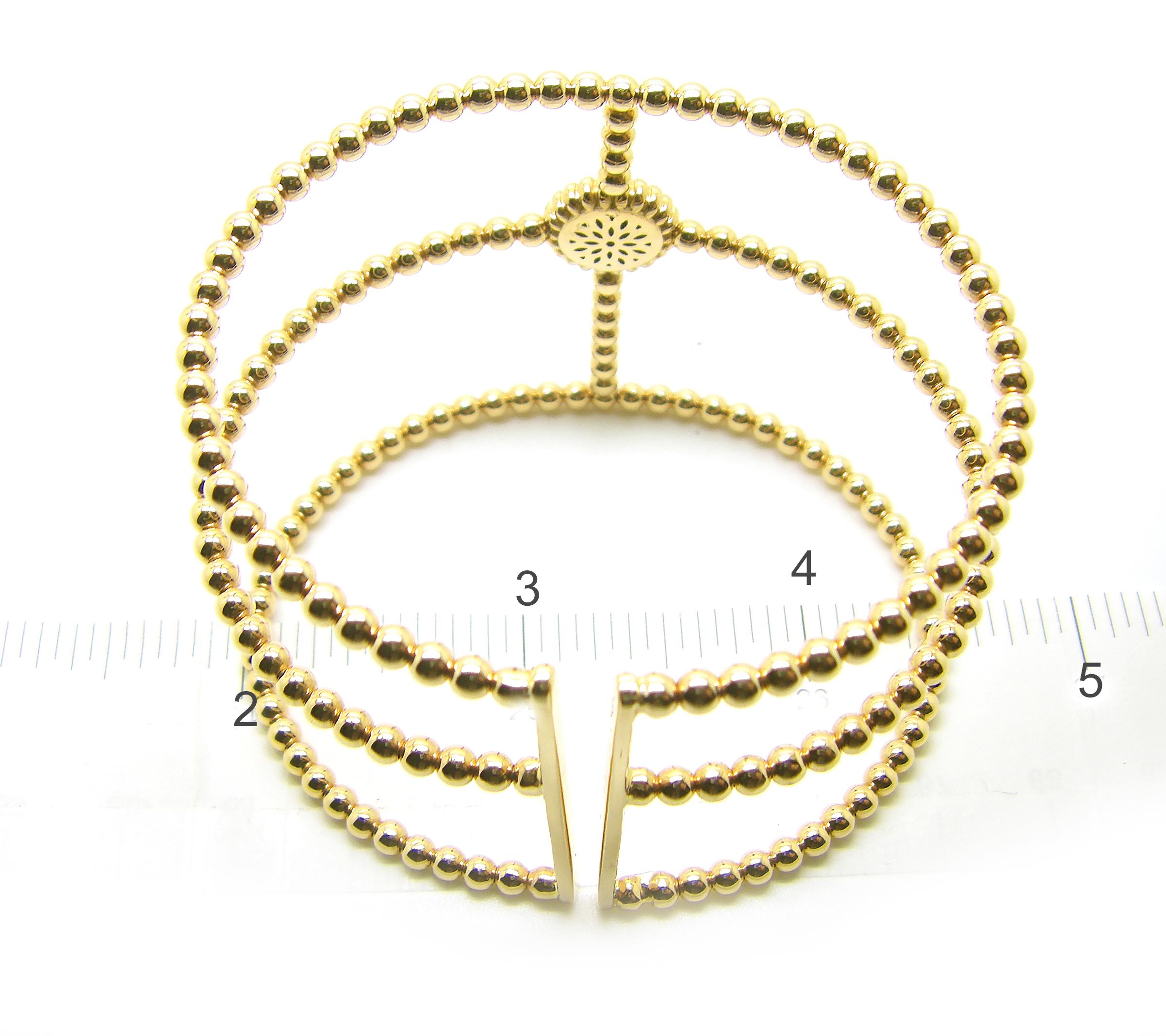 Georgios Collections 18 Karat Yellow Gold Diamond Wide Bangle Cuff Bracelet For Sale 1