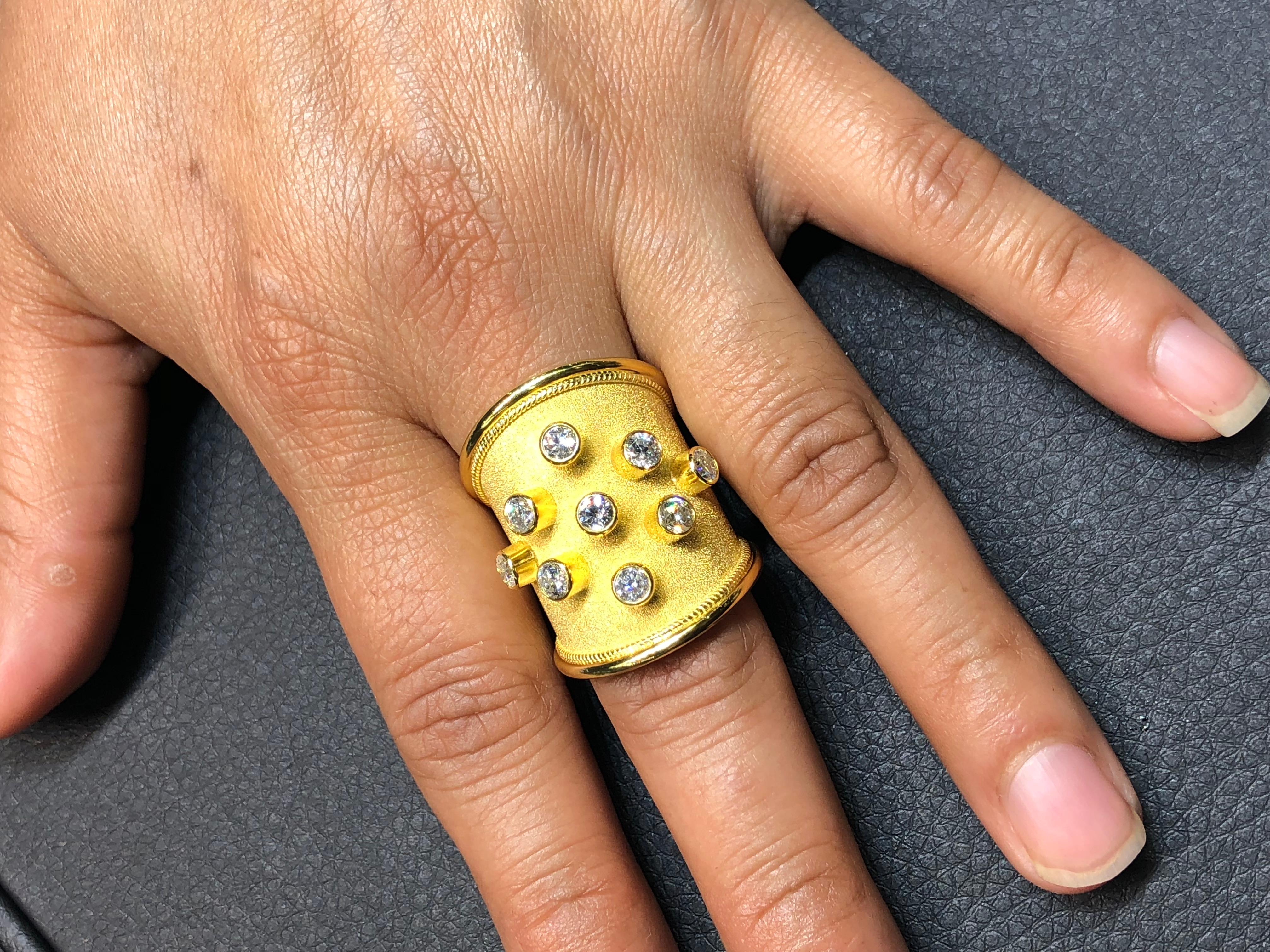 wide band gold rings with stones