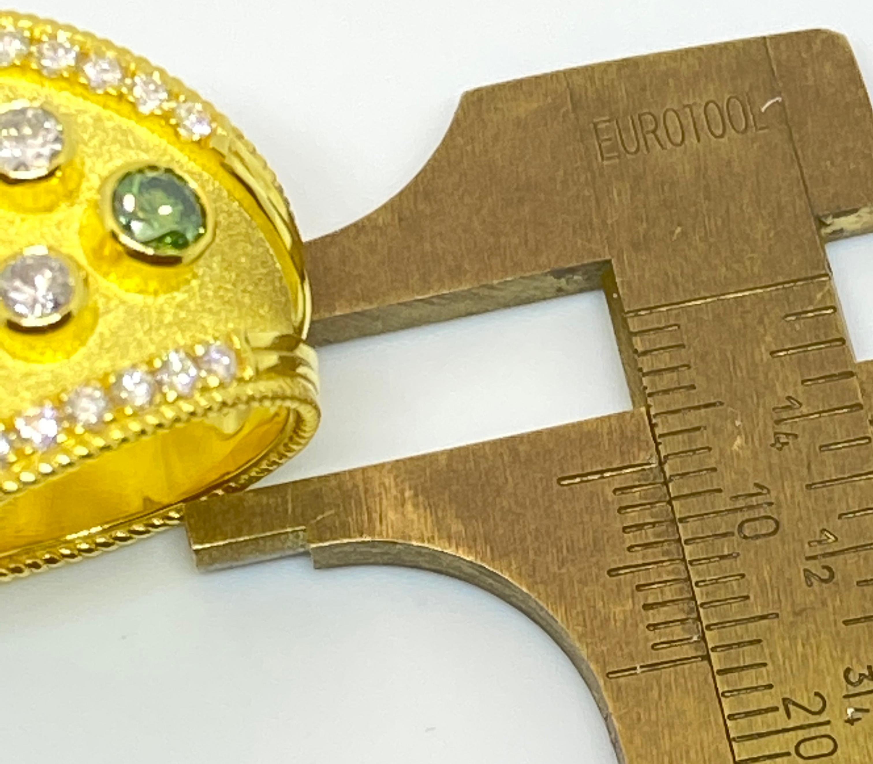 Georgios Kollektionen 18 Karat Gelbgold Smaragd Multi-Color Diamant-Ring im Angebot 4