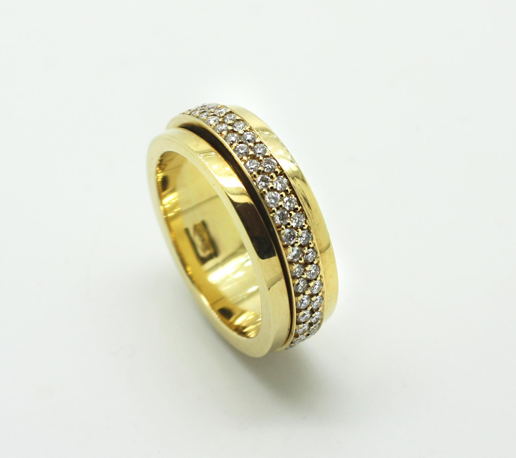 Georgios Collections, bague d'éternité en or jaune 18 carats et diamants tourbillonnants en vente 4