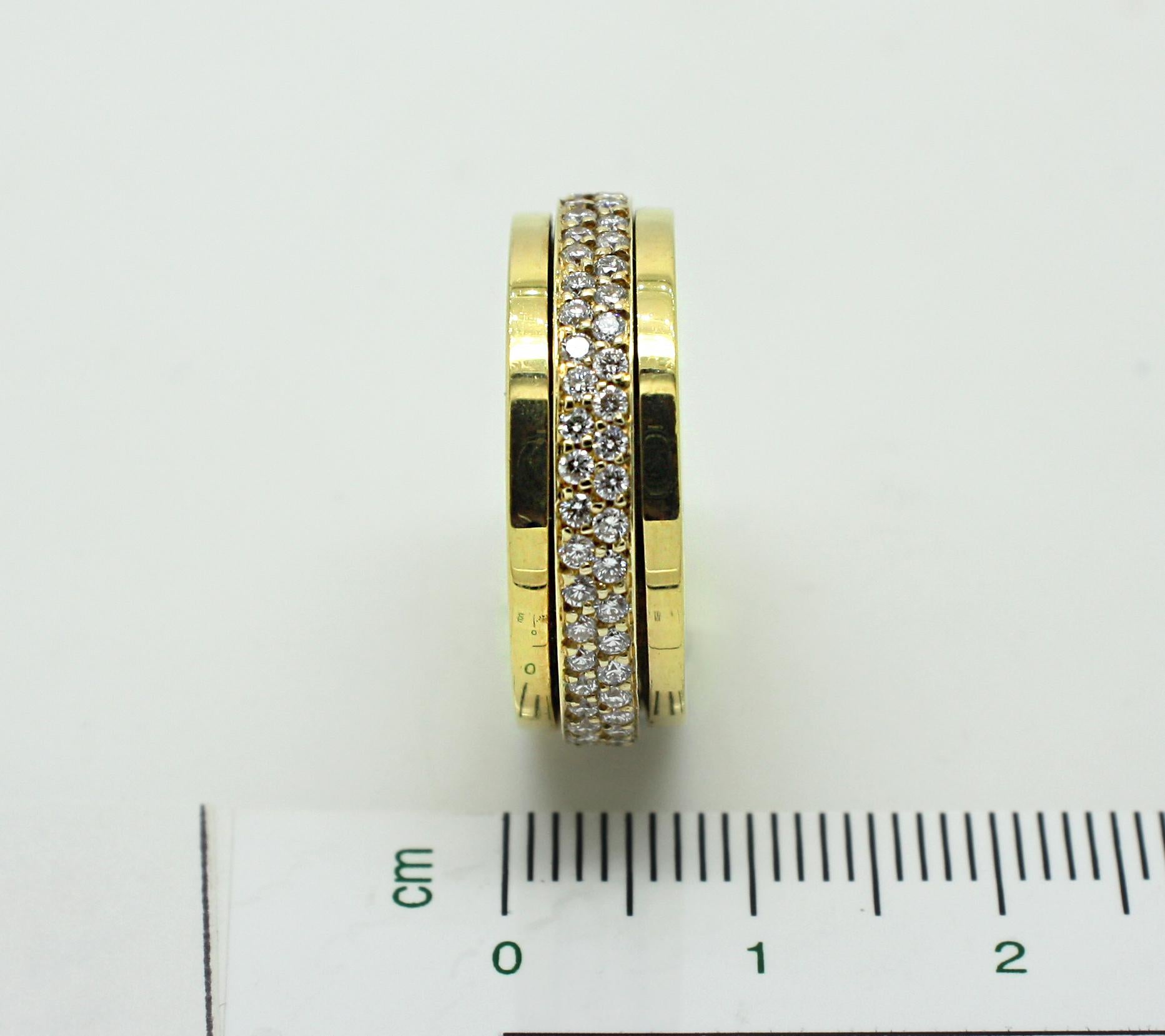 Georgios Collections 18 Karat Yellow Gold Eternity Spinning Diamond Band Ring In New Condition For Sale In Astoria, NY