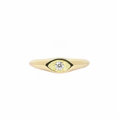 Georgios Collections 18 Karat Yellow Gold Evil Eye Diamond Ring