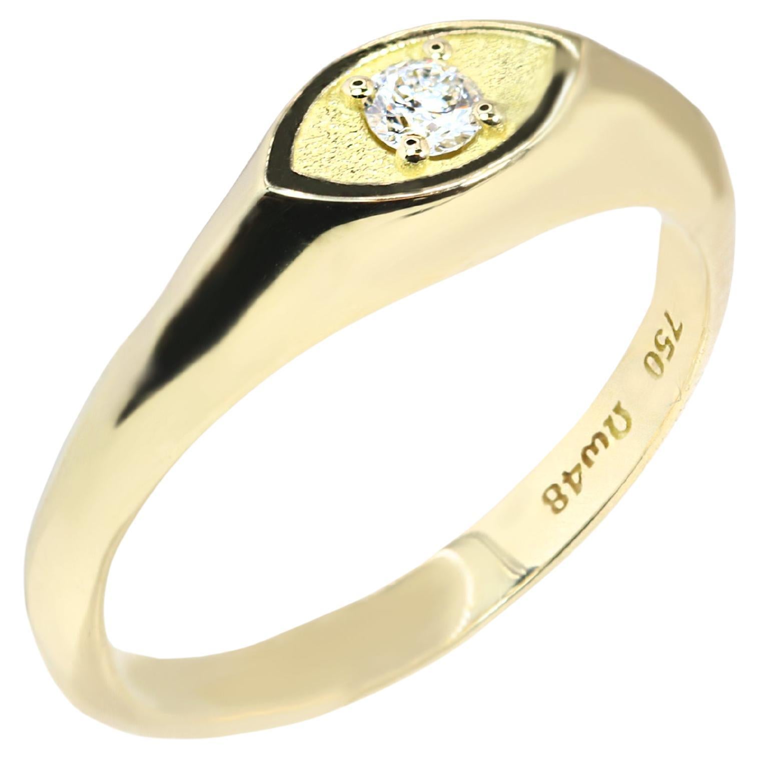 Georgios Collections 18 Karat Yellow Gold Evil Eye Diamond Ring
