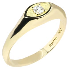 Georgios Collections 18 Karat Yellow Gold Evil Eye Diamond Ring