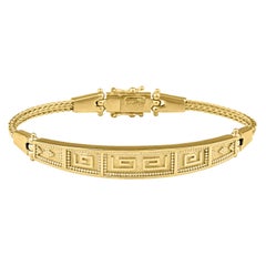 Georgios Collections 18 Karat Yellow Gold Greek Key Design Bangel Rope Bracelet