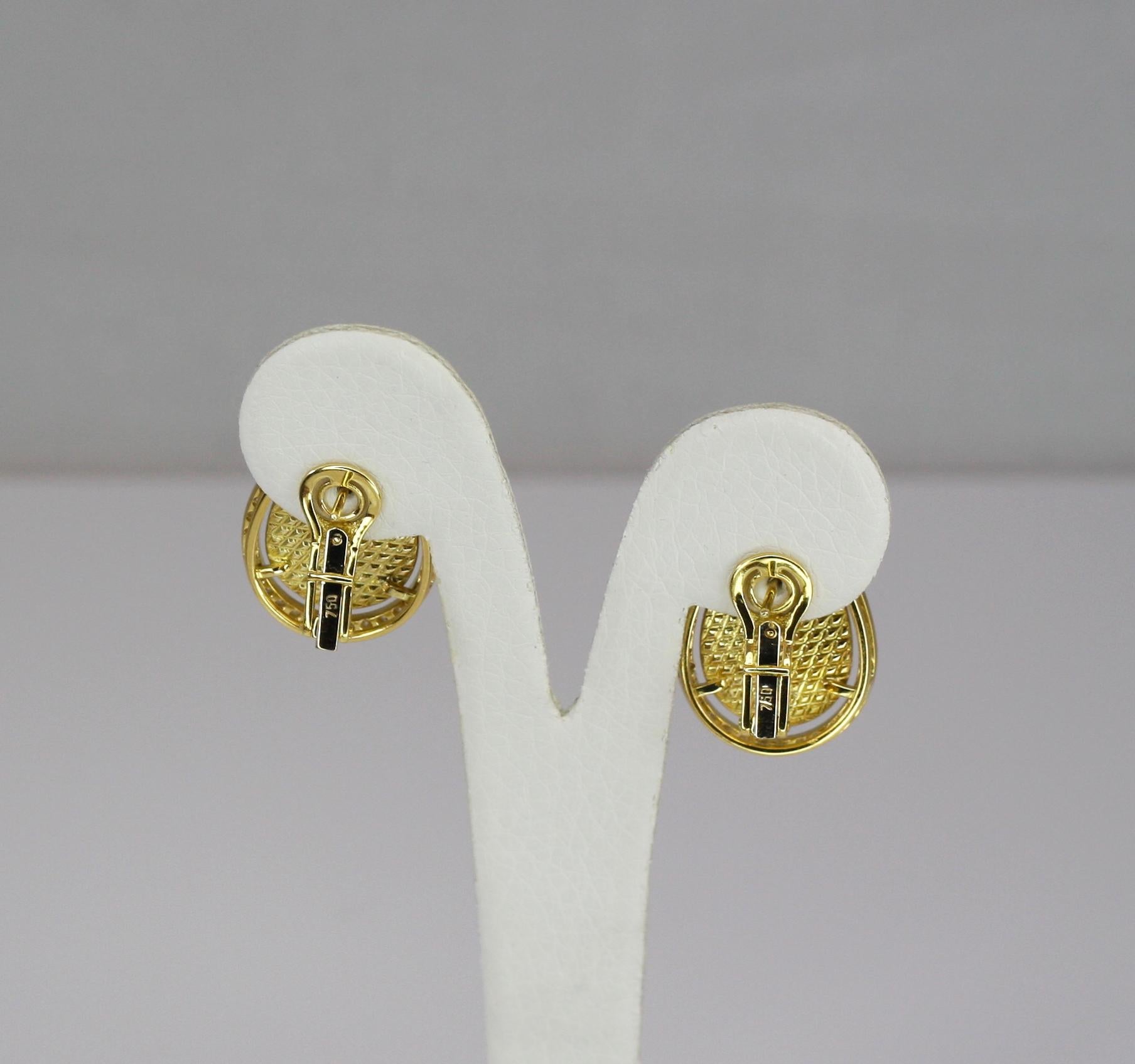 Georgios Collections Boucles d'oreilles en or jaune 18 carats avec opale en forme de poire et diamants Pour femmes en vente