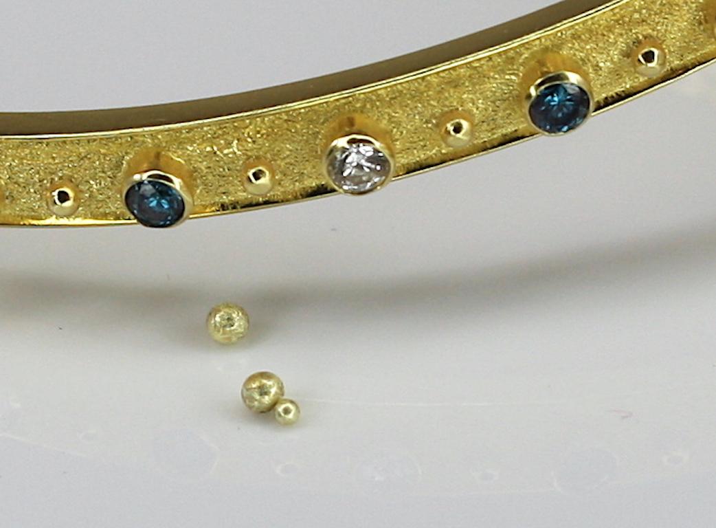 Georgios Collections 18 Karat Yellow Gold Rhodium Reversible Diamond Bracelet  For Sale 5