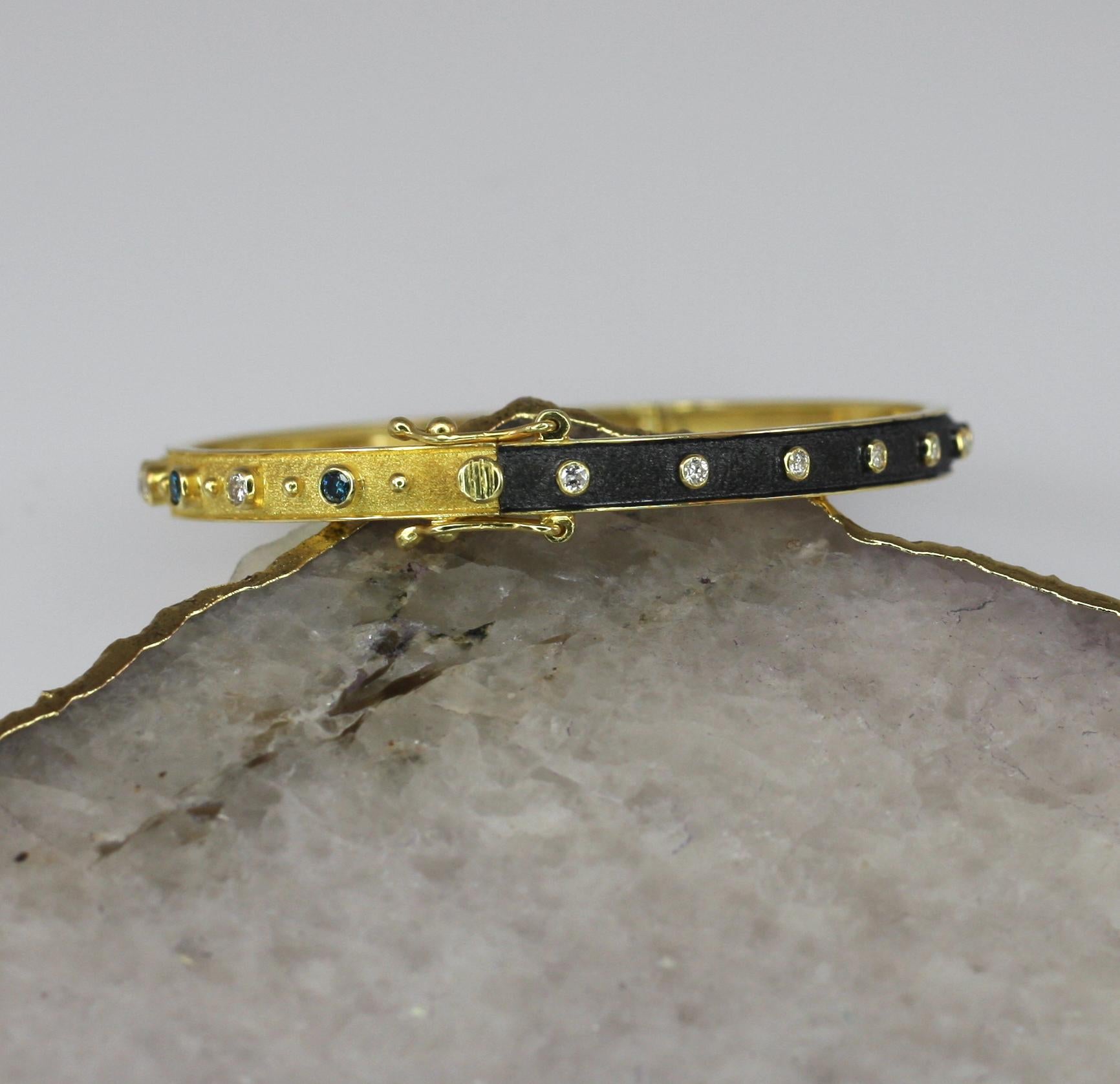 Georgios Collections 18 Karat Gelbgold Rhodium Wende-Diamant-Armband  im Angebot 7