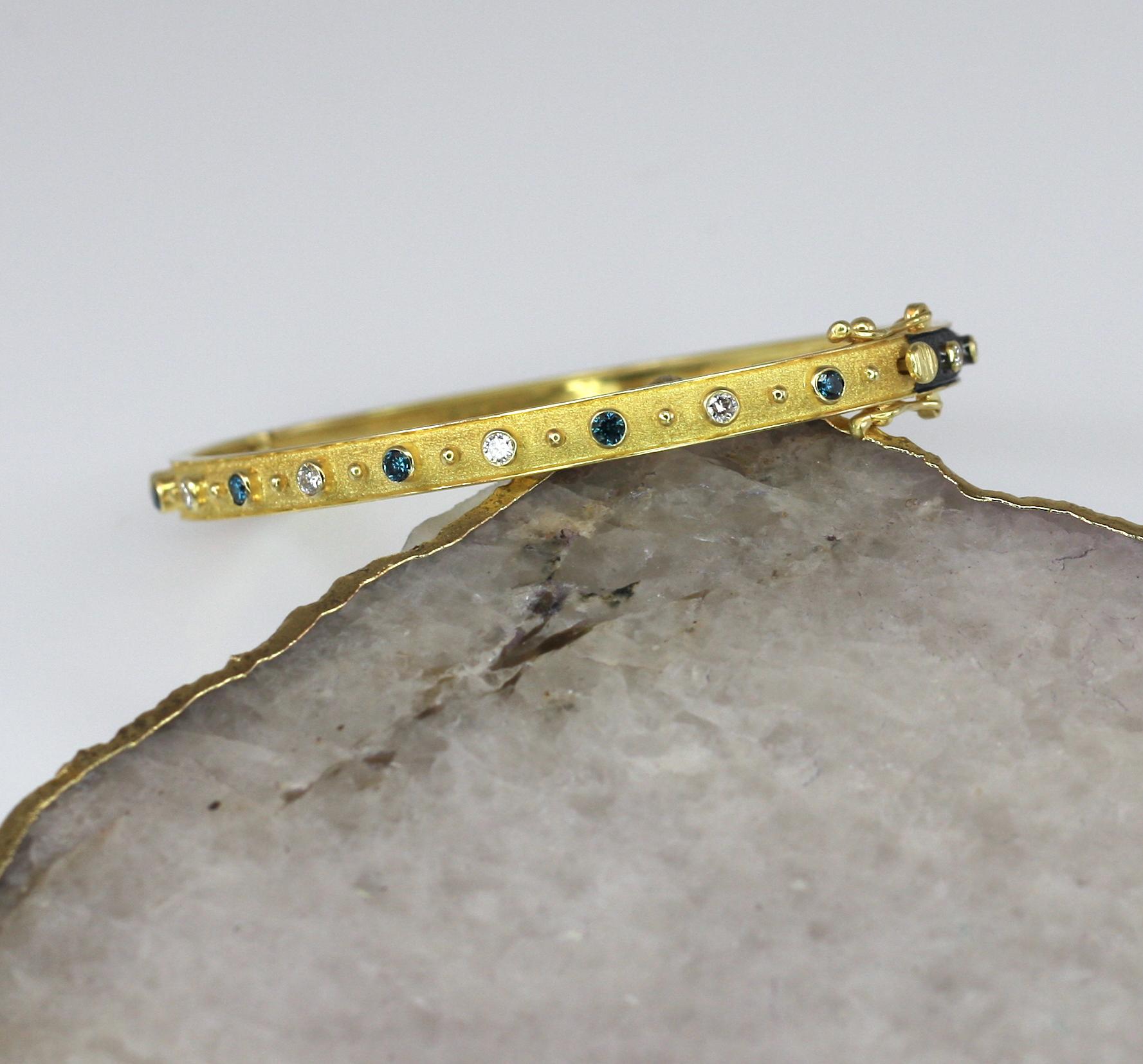 Georgios Collections 18 Karat Gelbgold Rhodium Wende-Diamant-Armband  im Angebot 8