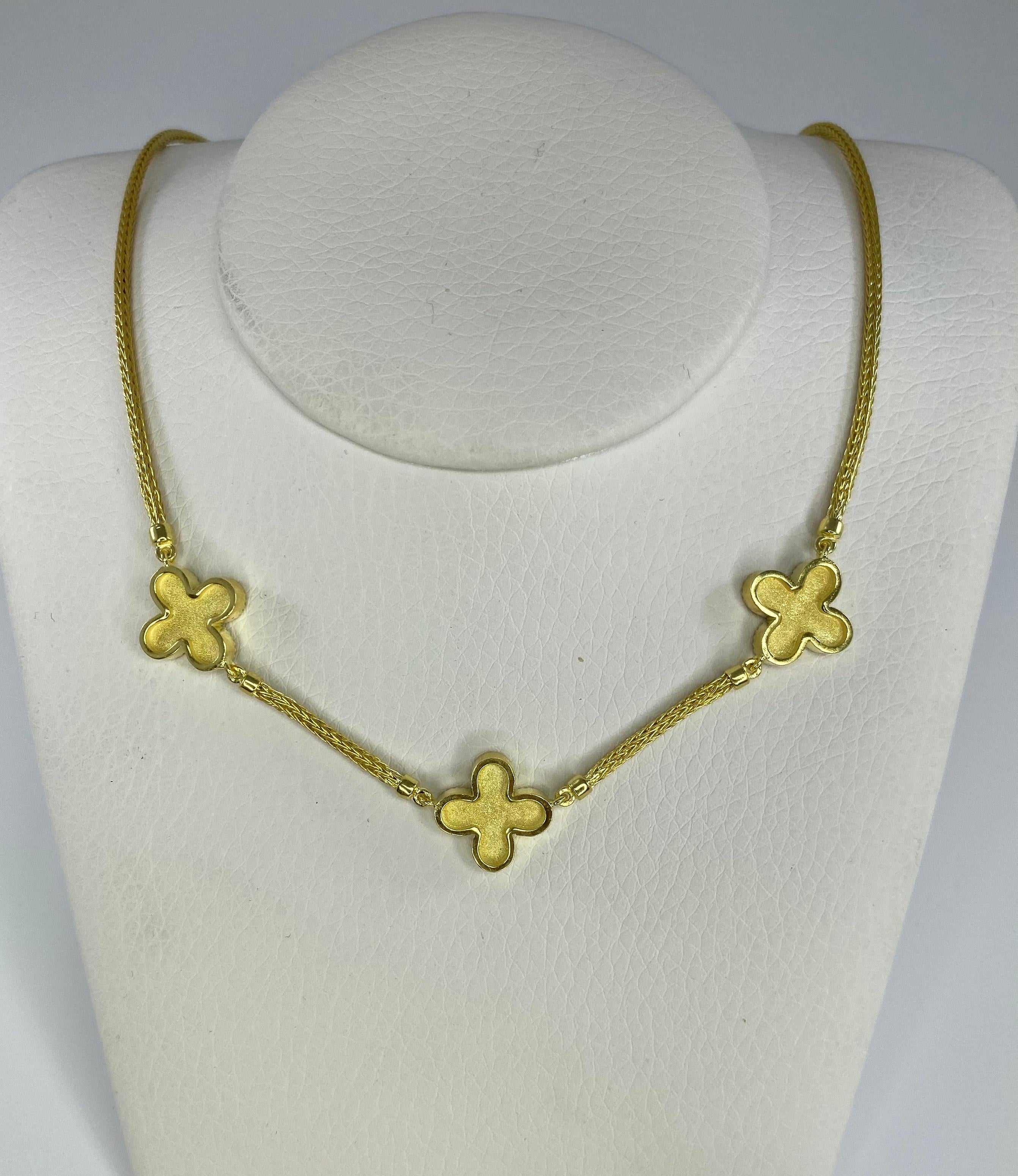 Byzantine Georgios Collections 18 Karat Yellow Gold Reversible Diamond Cross Rope Necklace For Sale