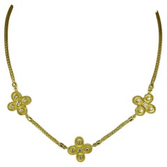 Georgios Collections 18 Karat Yellow Gold Reversible Diamond Cross Rope Necklace