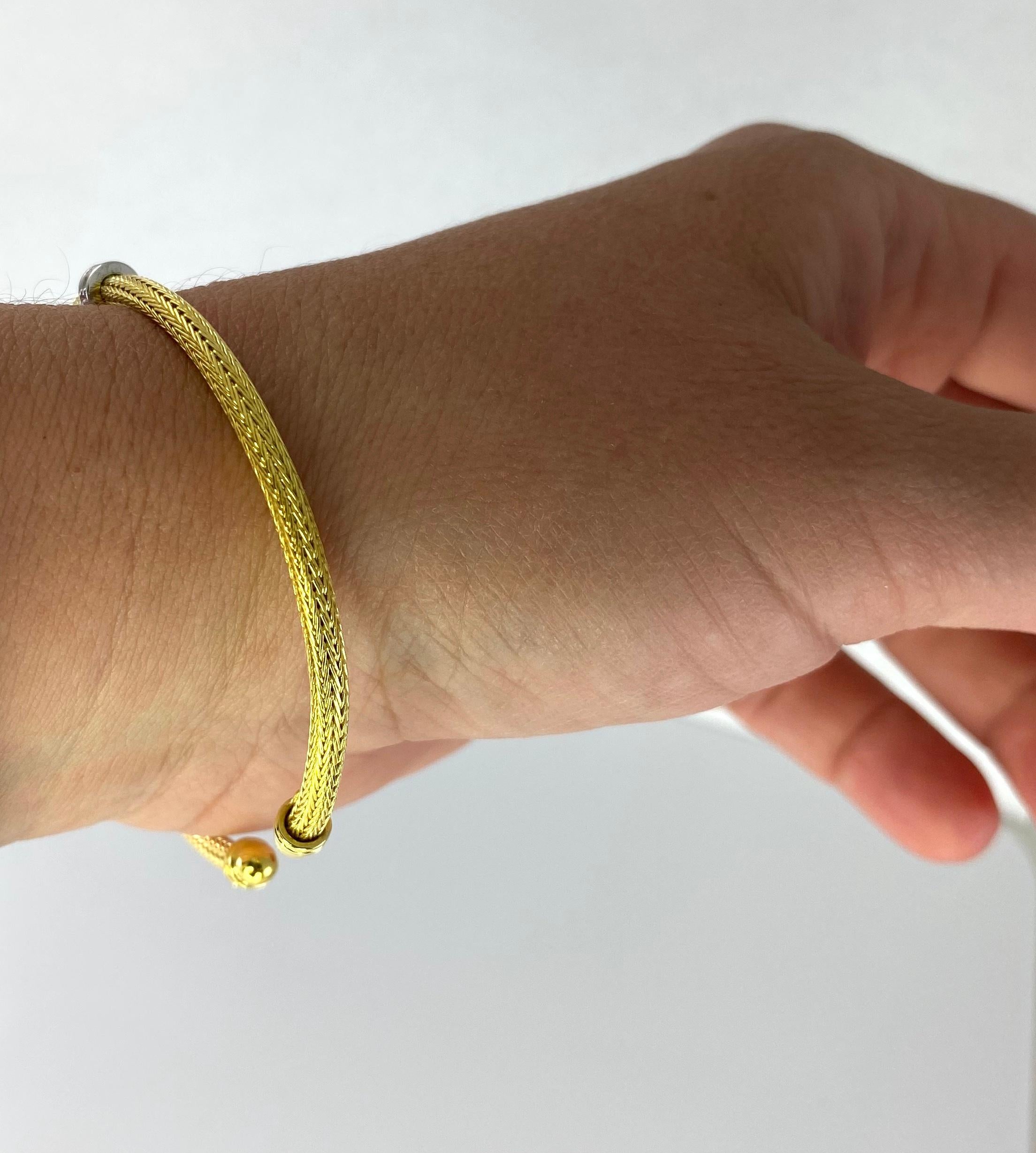 Georgios Collections Bracelet corde en or jaune 18 carats avec perles et diamants en vente 4
