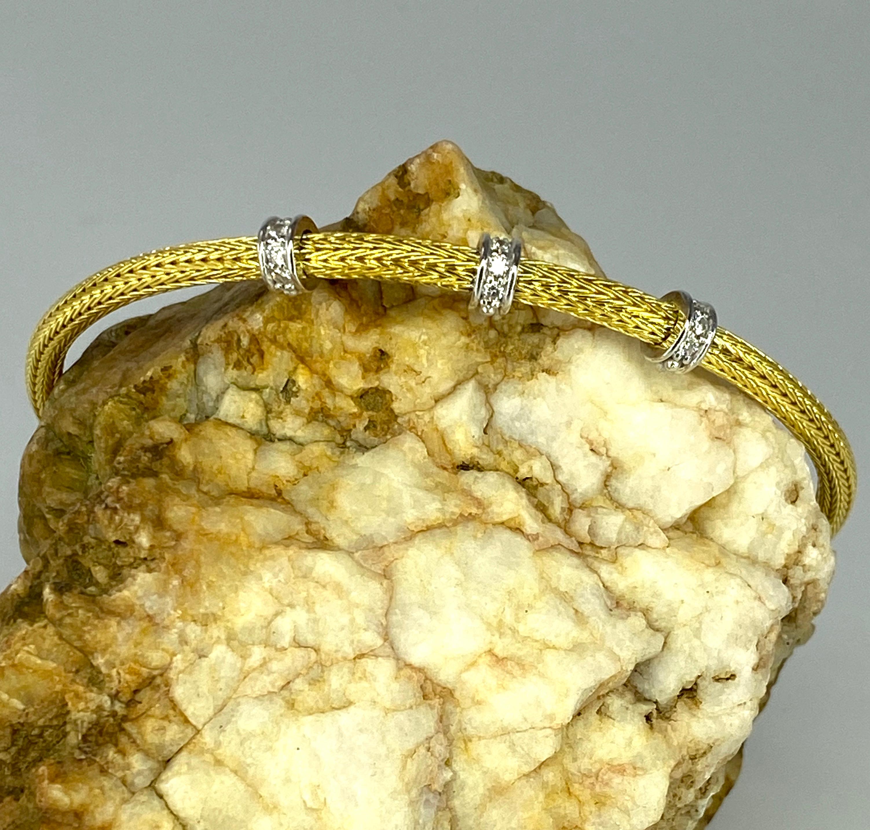 Georgios Collections 18 Karat Gelbgold Seil-Armband mit Perlen und Diamanten im Angebot 5