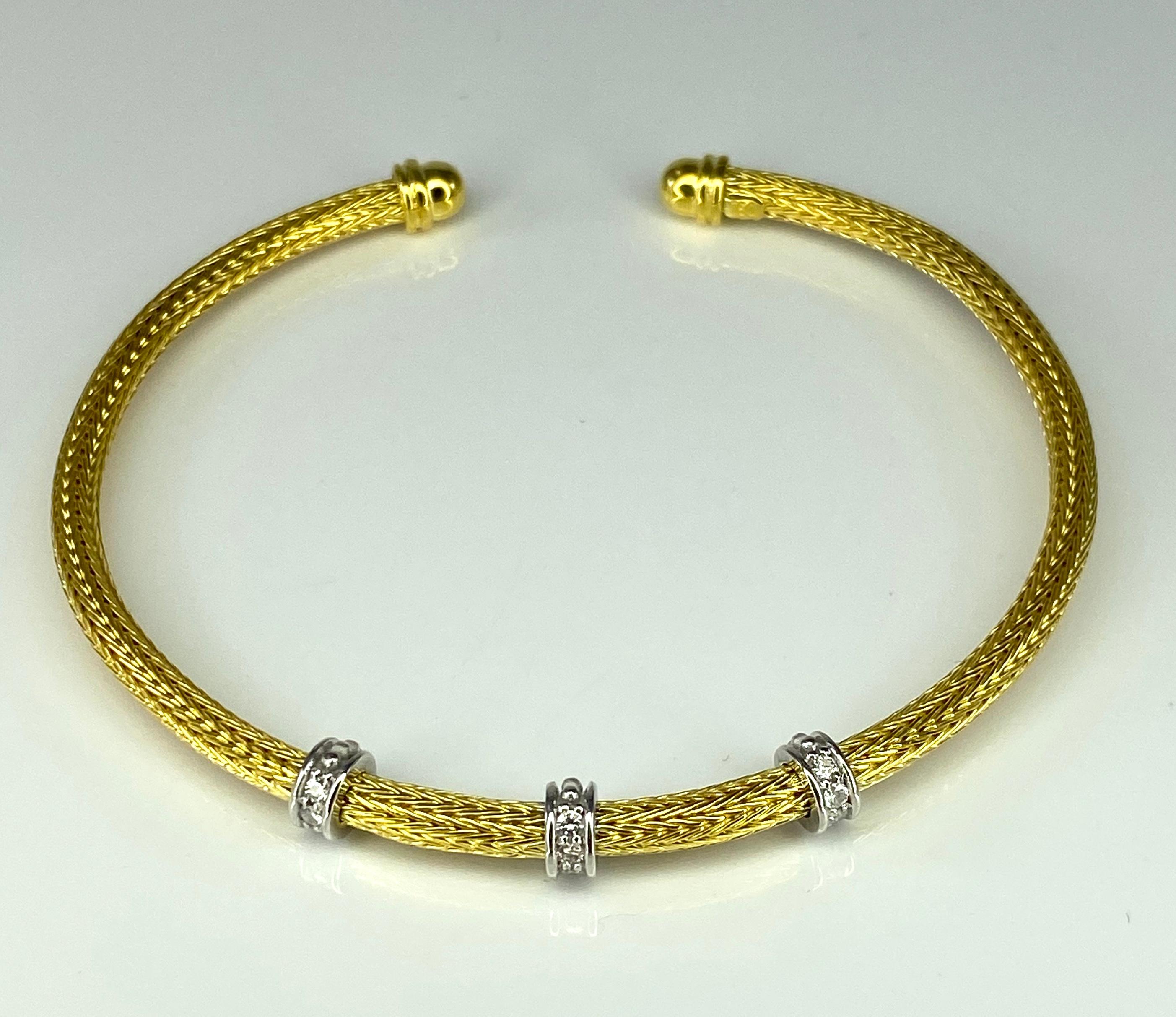 Georgios Collections 18 Karat Yellow Gold Rope Bracelet with Beads and Diamonds For Sale 7