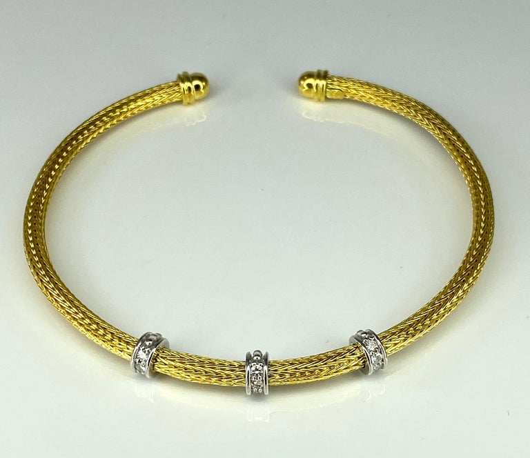 Collections 18 Karat Yellow Gold Rope Bracelet with Beads and