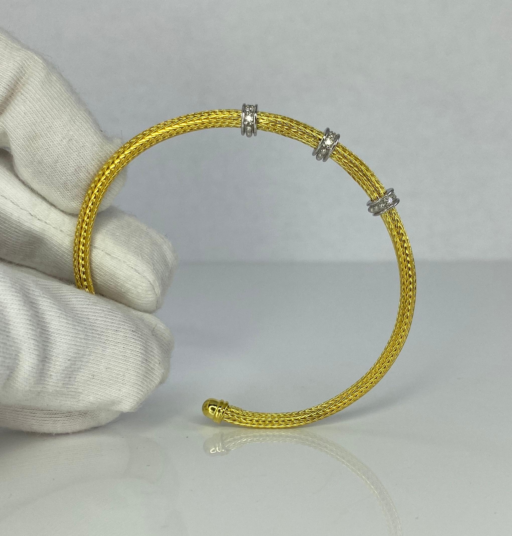 Georgios Collections 18 Karat Gelbgold Seil-Armband mit Perlen und Diamanten im Zustand „Neu“ im Angebot in Astoria, NY
