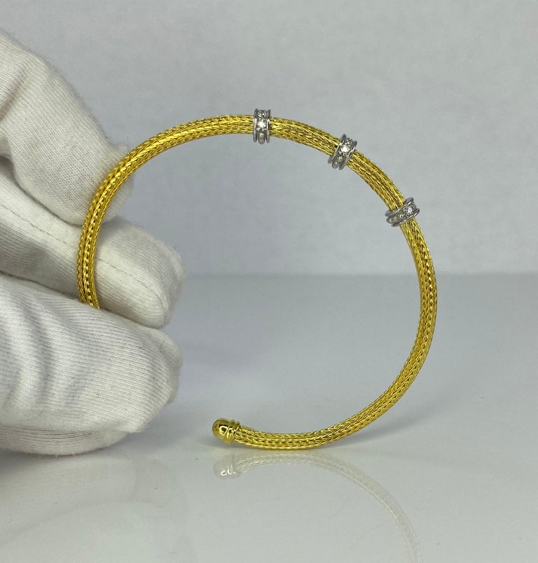 Georgios Collections 18 Karat Yellow Gold Rope Bracelet with Beads and Diamonds In New Condition For Sale In Astoria, NY
