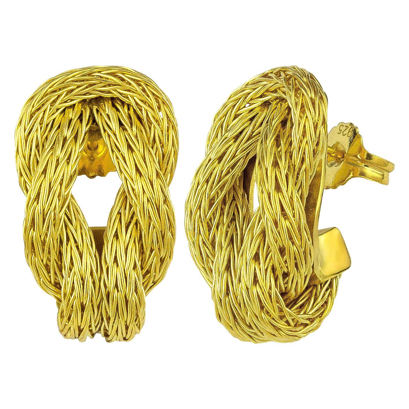 Collections 18 Karat Yellow Gold Rope Earrings with Hercules