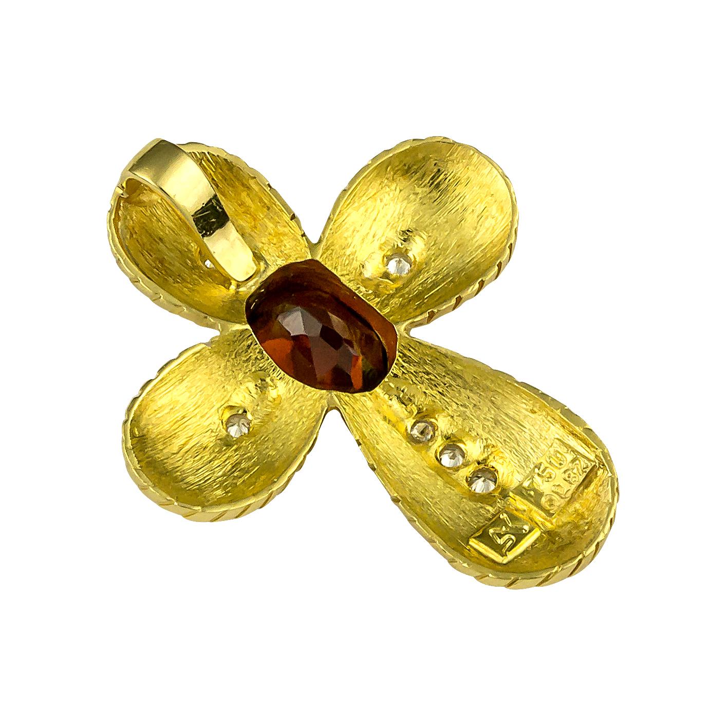 Georgios Collections 18 Karat Yellow Gold Ruby and Diamond Byzantine Style Cross 2