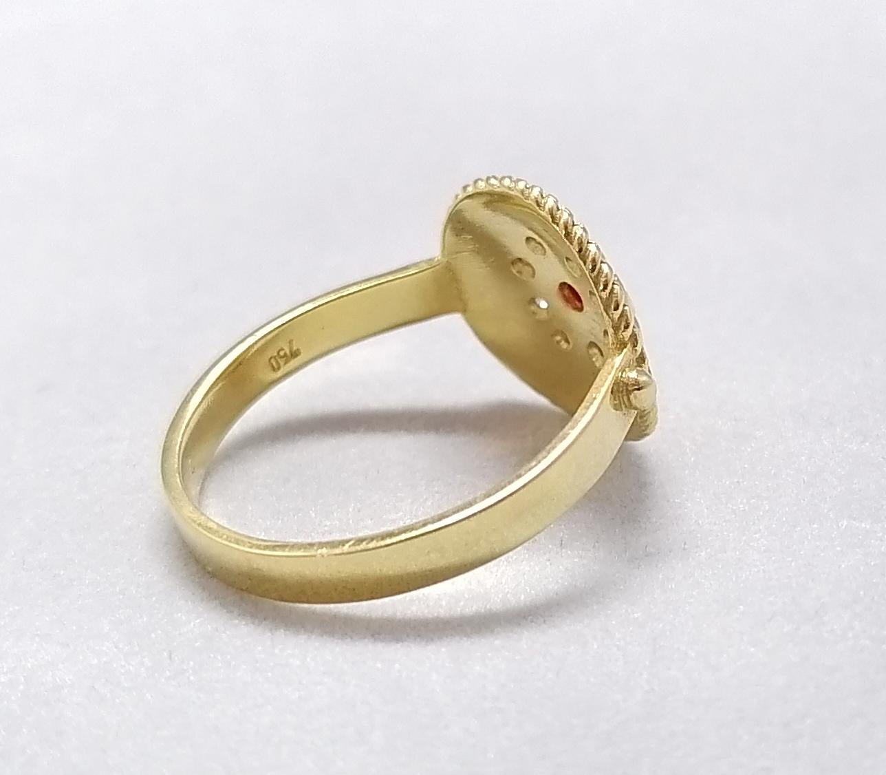 Byzantine Georgios Collections 18 Karat Yellow Gold Ruby and Diamond Round Band Ring For Sale
