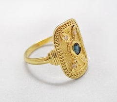 Colecciones Georgios Anillo Bizantino de Zafiro y Diamantes en Oro Amarillo de 18 Kilates