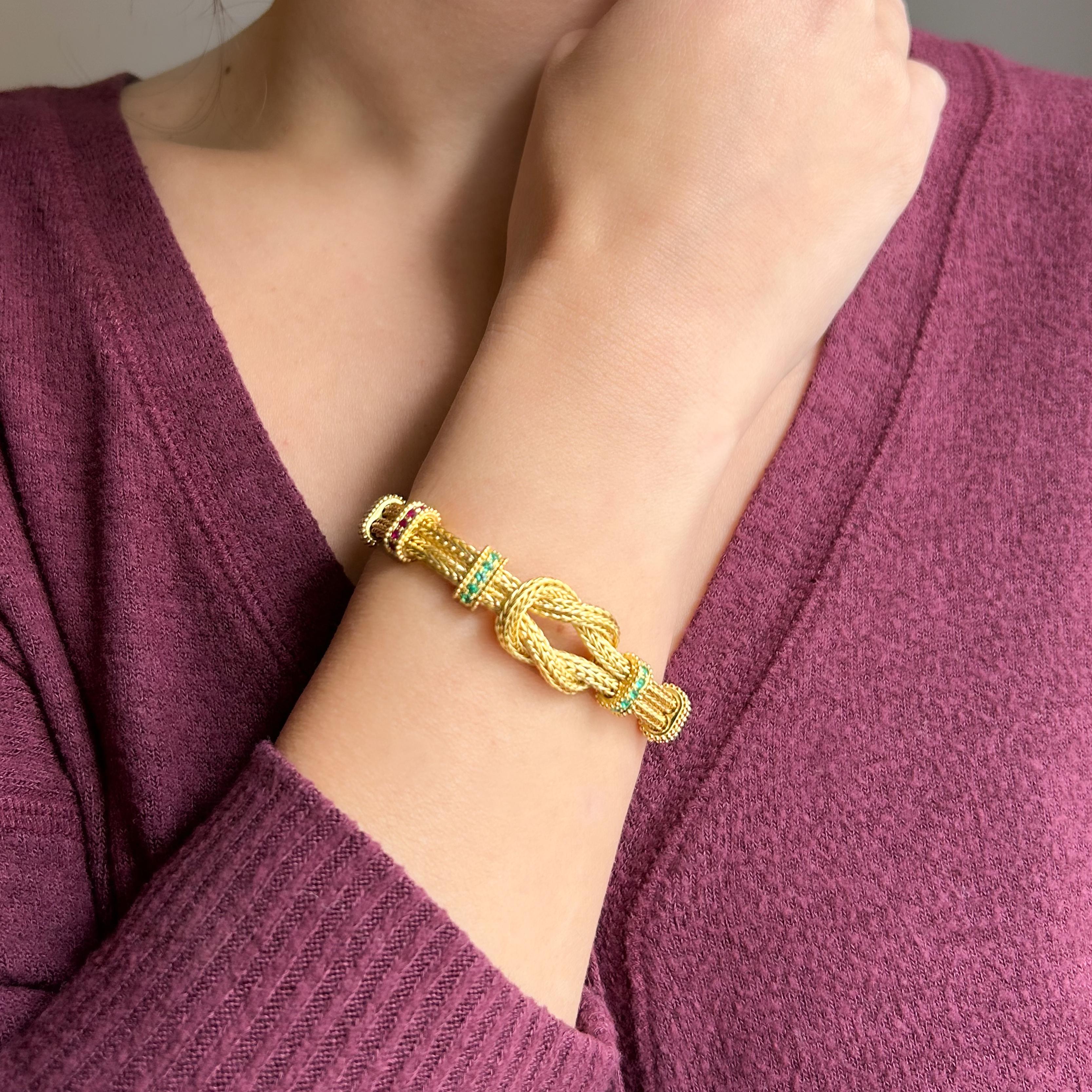 Georgios Kollektionen Armband aus 18 Karat Gelbgold mit Saphiren, Smaragden und Rubinen im Angebot 4