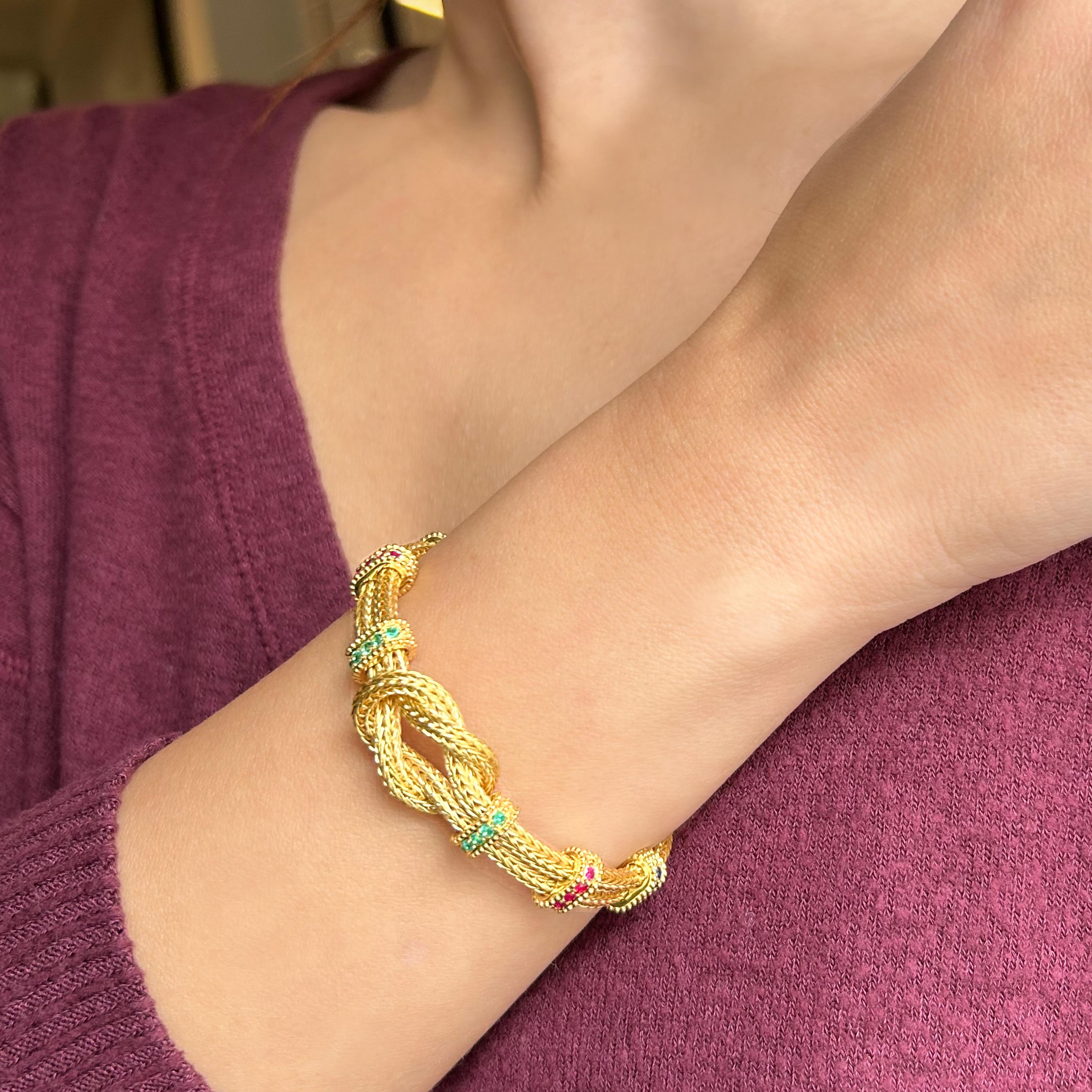 Georgios Kollektionen Armband aus 18 Karat Gelbgold mit Saphiren, Smaragden und Rubinen im Angebot 6