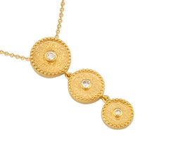 Georgios Collections 18 Karat Yellow Gold Small Diamond Drop Pendant and Chain