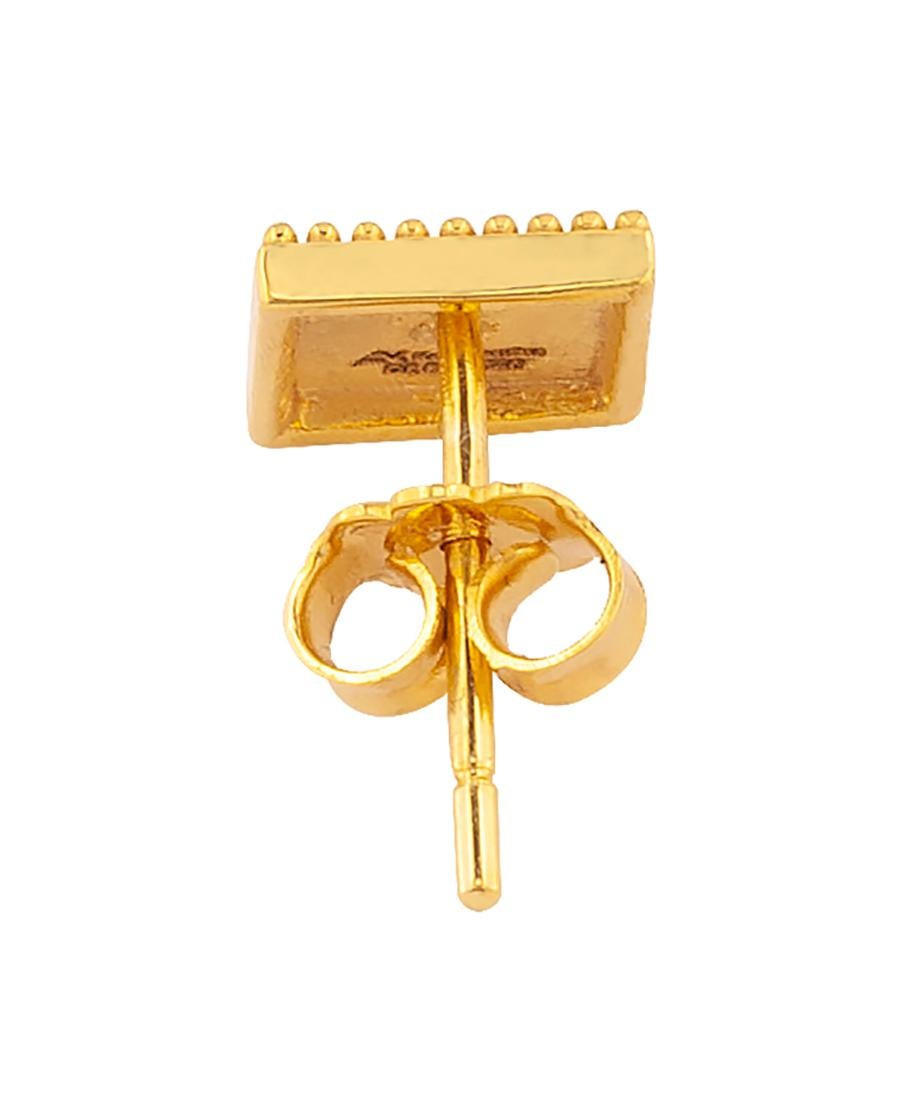 Georgios Collections 18 Karat Yellow Gold Solitaire Diamond Square Stud Earrings In New Condition For Sale In Astoria, NY