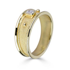 Georgios Collections 18 Karat Yellow Gold Solitaire Emerald Cut Diamond Ring