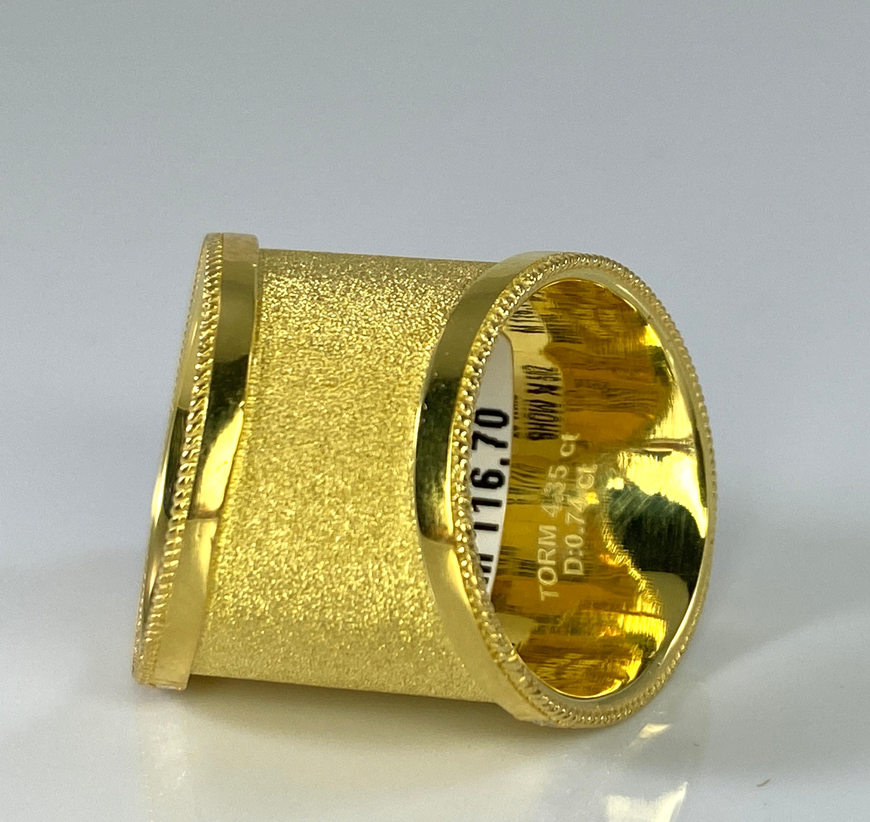 Georgios Collections Bague large en or jaune 18 carats avec tourmaline et diamants en vente 4