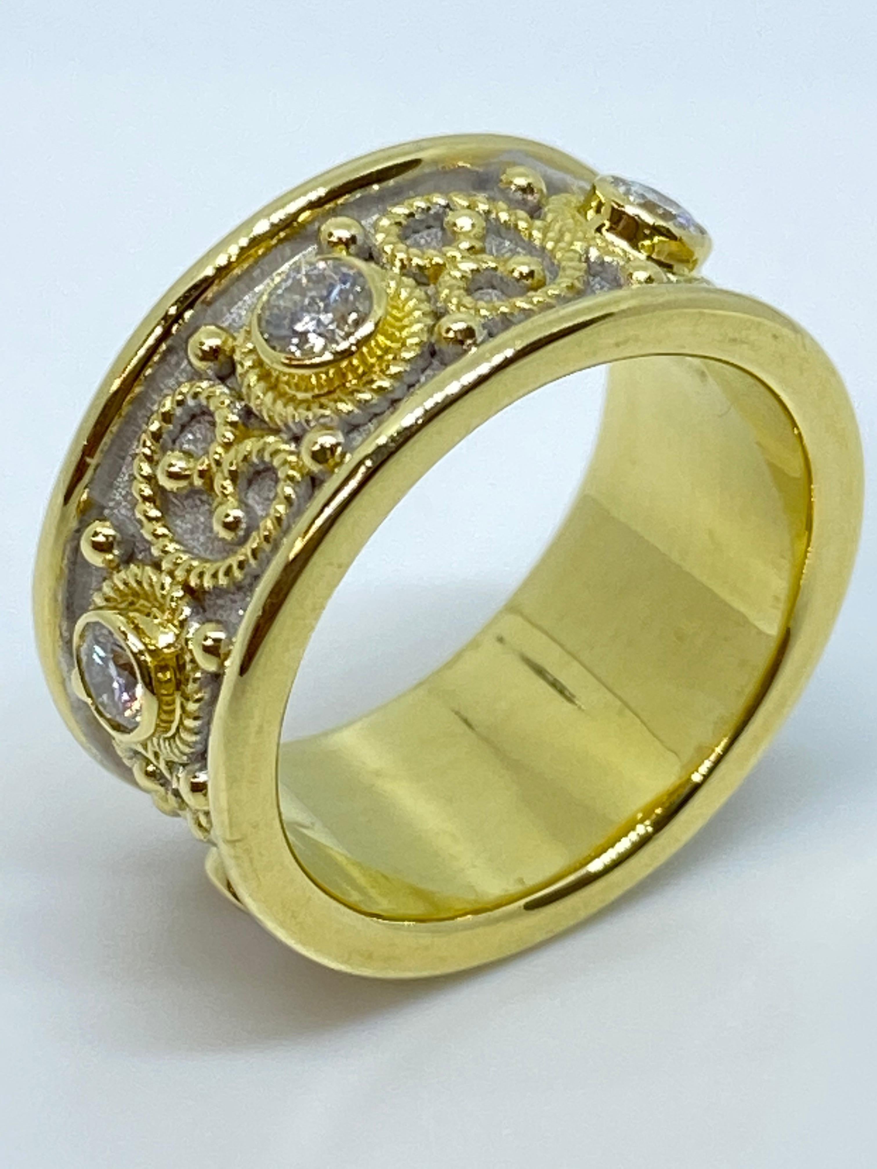 Georgios Kollektionen 18 Karat Gelbgold Zweifarbiger Ewigkeits-Diamantbandring im Angebot 7