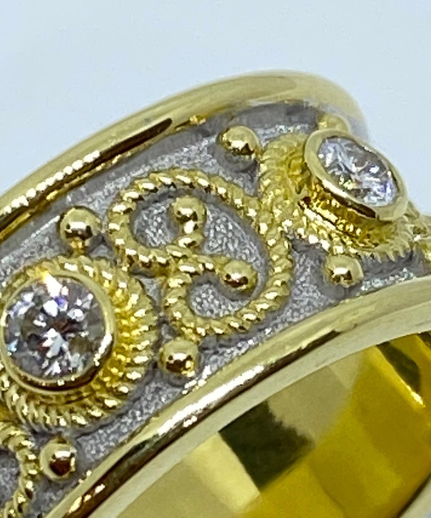 Georgios Kollektionen 18 Karat Gelbgold Zweifarbiger Ewigkeits-Diamantbandring im Angebot 1