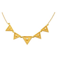 Georgios Collections Collier pendentif en or jaune 18 carats avec chaîne en diamants blancs
