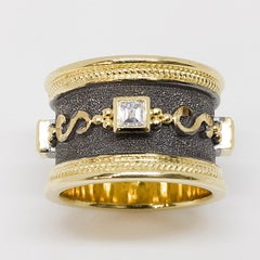 Georgios Collections 18 Karat Gold and Rhodium Diamond Eternity Wedding BandRing