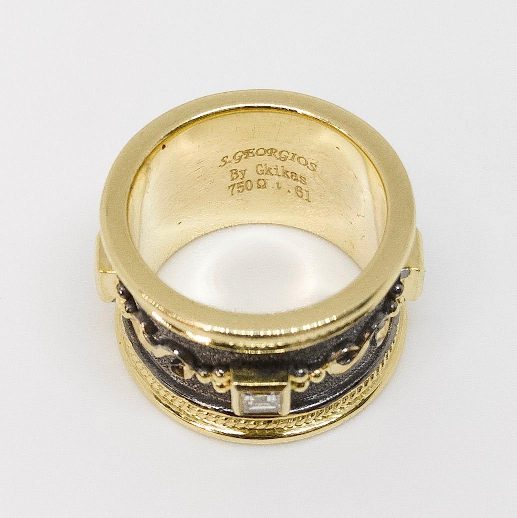 Georgios Kollektionen 18 Karat Gold und Rhodium Diamant Ewigkeits-Ehering im Zustand „Neu“ im Angebot in Astoria, NY