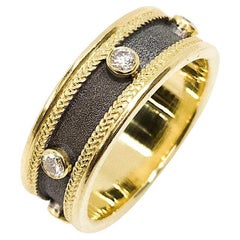 Georgios Collections 18Karat Gold and Rhodium Diamond Eternity Wedding Band Ring