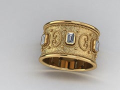 Georgios Collections CUSTOM ORDER 18 Karat Yellow Gold Diamond Byzantine Ring 