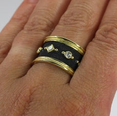 Georgios Collections Eternity Two Tone Diamond Band Ring in 18 Karat Yellow Gold