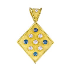 Georgios Collections 18 Karat Gold Tansanit und Diamant Münze Reversible Anhänger