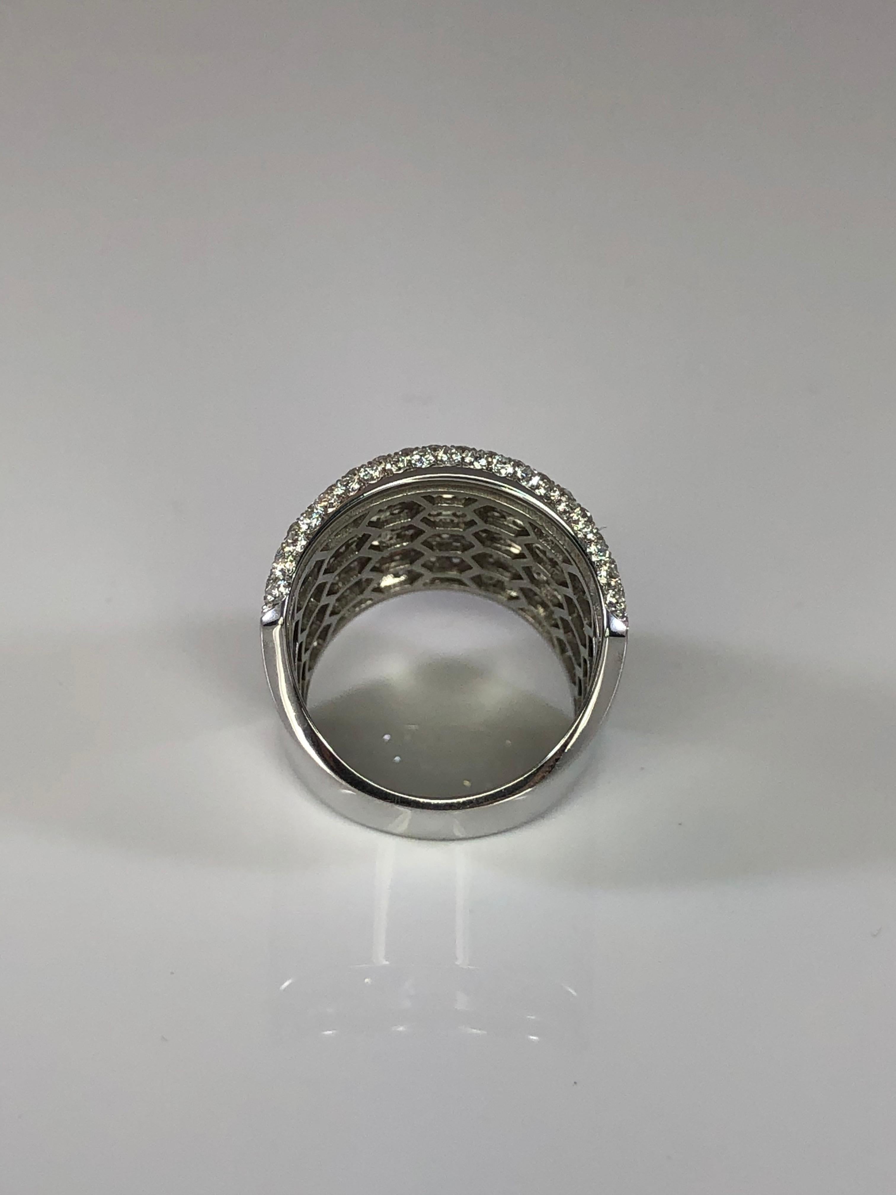 Georgios Collections 18 Karat White Gold Pave Diamond Wide Band Ring In New Condition For Sale In Astoria, NY