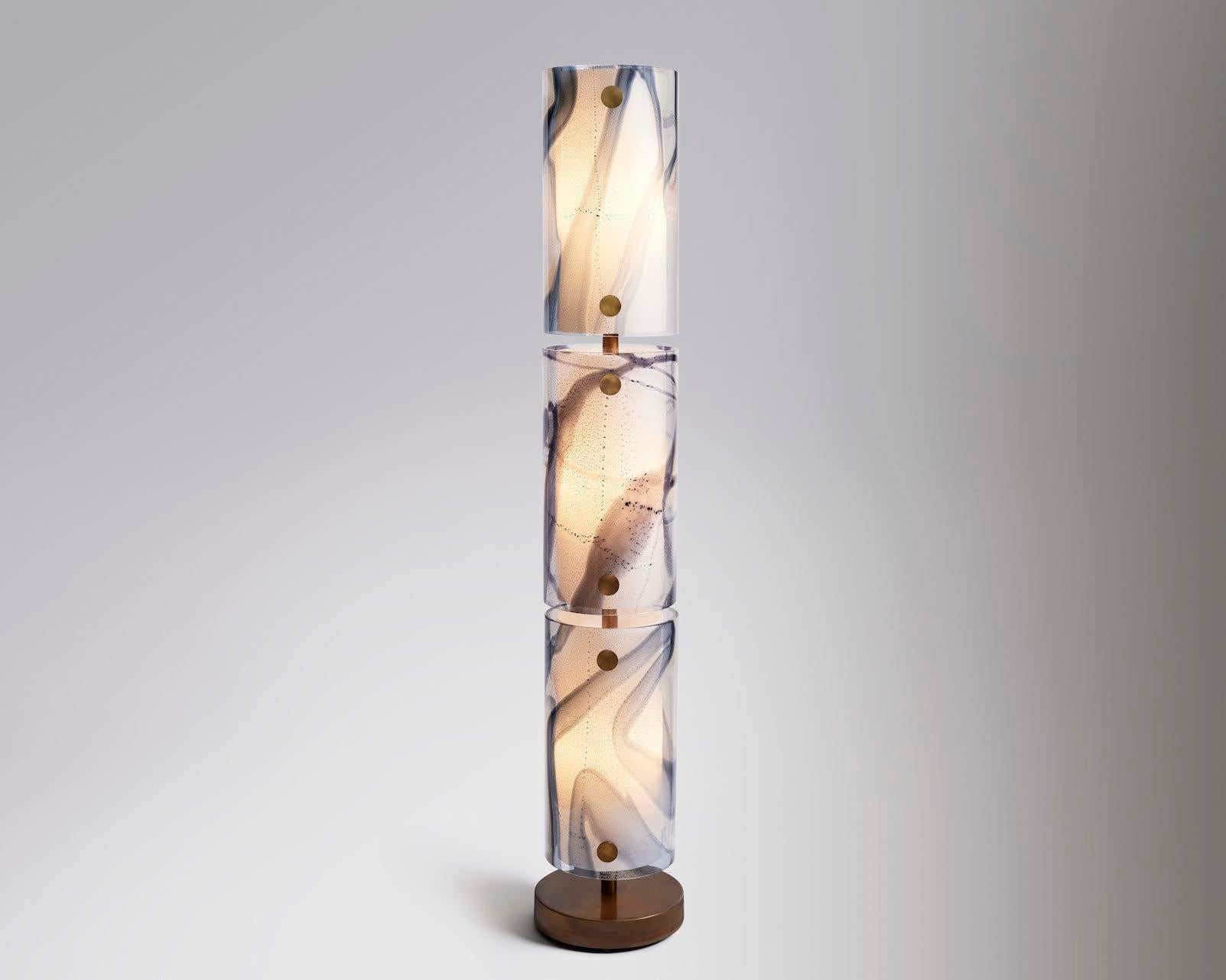 Contemporary Georgis & Mirgorodsky, Nur, Bigolo Glass Floor Lamp, USA, 2018 For Sale